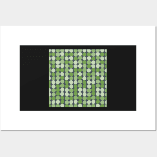 Midcentury Modern Dots - Indigo and Green Palette Posters and Art